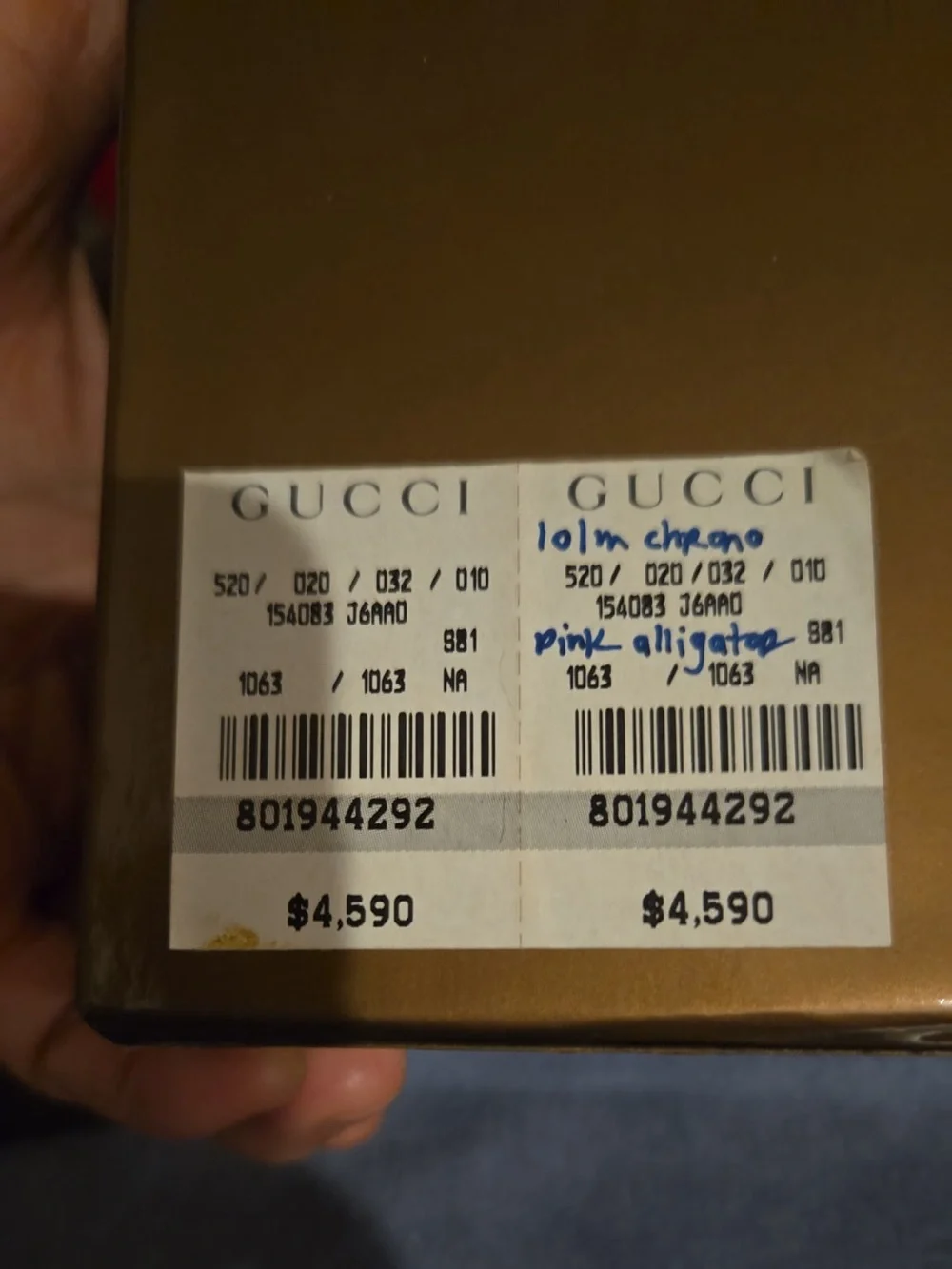 Gucci 2cttw Diamond Bezel Pink Crocodile Genuine Leather-Strap Chronograph
